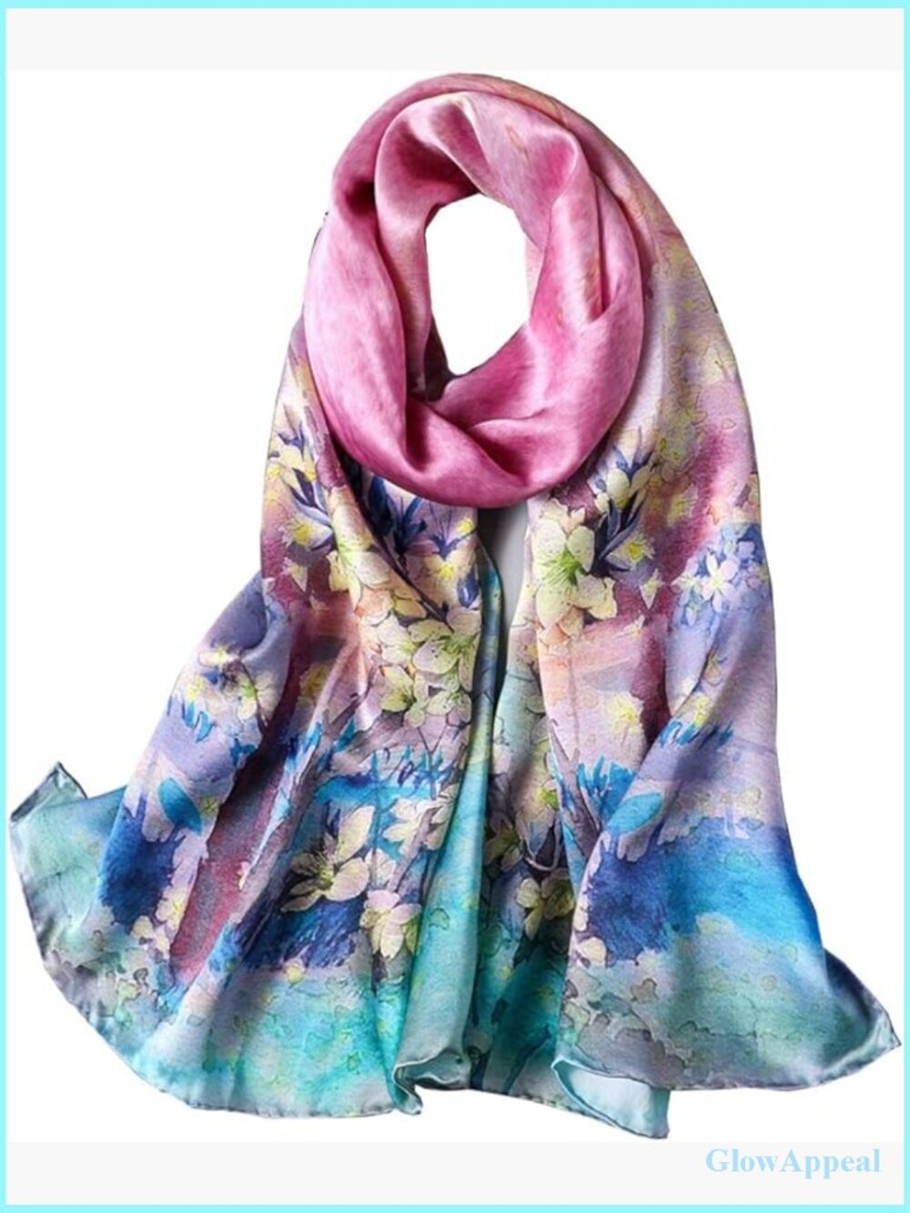 100% Pure Mulberry Silk Long Scarf Shawl Wrap Hair Scarf Gift
